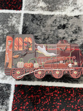 M&S Marks & Spencer, Glow in the Dark Halloween Train Biscuit Tin. EMPTY.