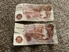 Two ten shilling notes