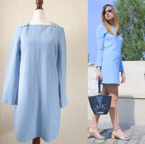Zara sky blue shift dress - zara,
