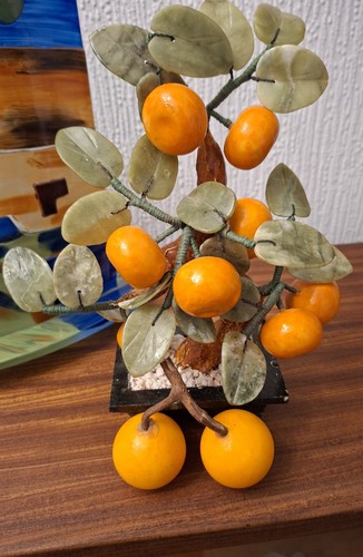 Jade stone tangerine - jade, bonsai