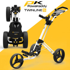 POWAKADDY TWINLINE 5 GOLF TROLLEY / PUSH CART / 2025 MODEL / GLOSS WHITE