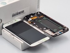 Genuine Samsung S6 Edge (SM-G925) LCD And Touch With frame in White -GH97-17162B