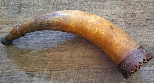 Vintage curved powder horn - vintage,