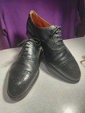 Cordings Of Piccadilly Men's Black Oxford English Leather Brogue Shoes, Size 9