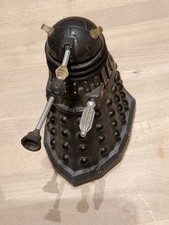 DR WHO BLACK PLASTIC DALEK FIGURE - BBC * TERRY NATION - VINTAGE  COLLECTABLE.