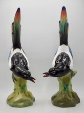 MAGNIFICENT RARE Copeland Spode PAIR of MAGPIE BIRD Figures 16 Inches 40cm vgc