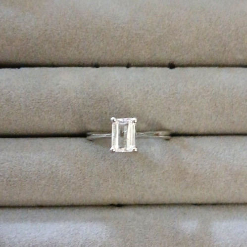 Silver cut diamond - silver, solitaire