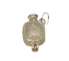 Sterling Silver Flask With Cup Of Tea Opening Charm Pendant Vintage c1970