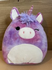 Squishmallows Lola The Tie Dye Cow Backpack Pink Purple Unicorn Kids Bag Cute