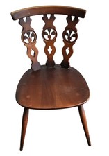 Vintage Ercol Fleur De Lys Elm Chair Blue Label 