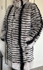 Chinchilla Faux Fur Coat Women UK Size 12/14