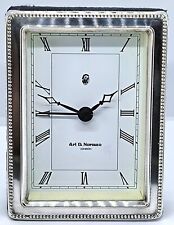 Sterling Silver Desk Alarm Clock by ARI D NORMAN, Hallmarked Sheffield 1998