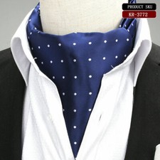 Ties Men Ascot Neck Vintage Jacquard Silk Paisley Polka Scarves Cravat Gentleman