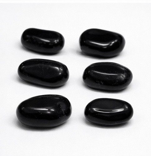 Black obsidian tumbled stones - obsidian,