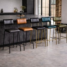 Diner Bar Stool Leather 66cm