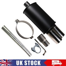 UNIVERSAL EXHAUST BACK BOX MC003+50V TWIN TIP STAINLESS STEEL SPORTS PERFORMANCE