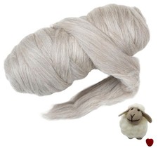 Natural Wool Bulk roving, 455 gr (1 lb). Best Wool for Spinning,