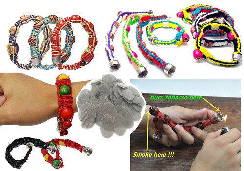 Bracelet tobacco smoking pipe - tobacco,