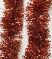  1 Orange Tinsel Christmas Decorations X'mas Tree 9cmx2m