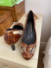 Rebeca Sanver cute worn once real snakeskin and croc court shoes size 39 1/2