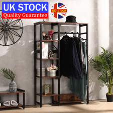 Industrial Open Wood Wardrobe
