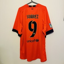BARCELONA 2014-15 AWAY FOOTBALL SHIRT XXL ADULT NIKE SUAREZ No9 AUTHENTIC RARE