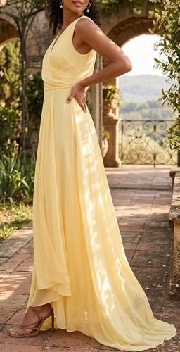 Tfnc lemon yellow chiffon wrap - tfnc,