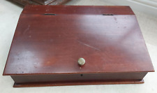 Vintage small lectern, hardwood mahogany writing box, portable slope
