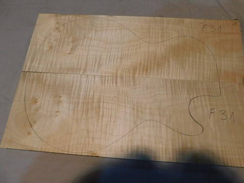 Flame maple carved - flame, top