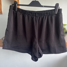 Primark Women’s Black Silky Shorts/pyjama Bottoms Size L
