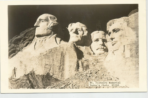 Rushmore memorial postcard - mt.,