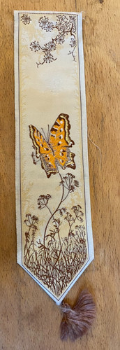 Orange butterfly woven - orange,