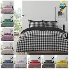 Gingham check duvet cover with - cover,