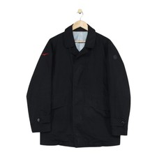 Moncler Rain Coat Mens Size M Black Full Zip Mac Overcoat