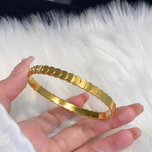 Luxury gold plated bangles - gold,