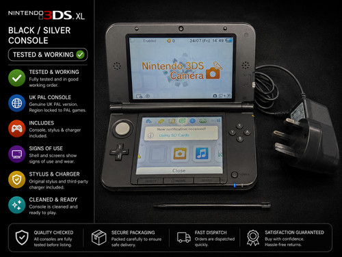 Nintendo 3ds black silver - nintendo, xl