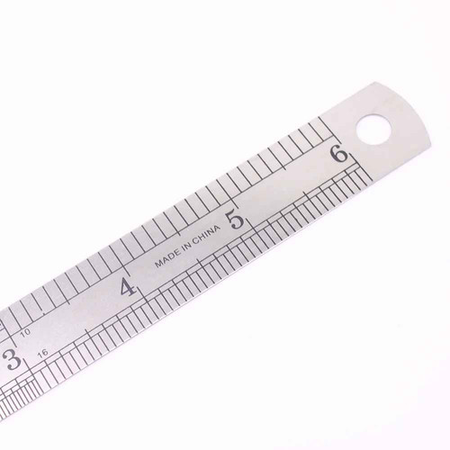 Stainless steel metal ruler - stainless, 6"
