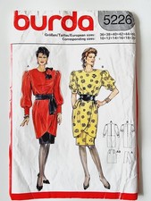Burda Womens Vintage 1980s Puff Sleeve Tulip Skirt Dress Sewing Pattern Sz 10-18
