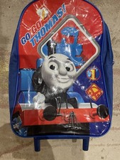 Thomas & Friends Deluxe Wheeled Troller Luggage Case Blue Carry Case Kids Toy