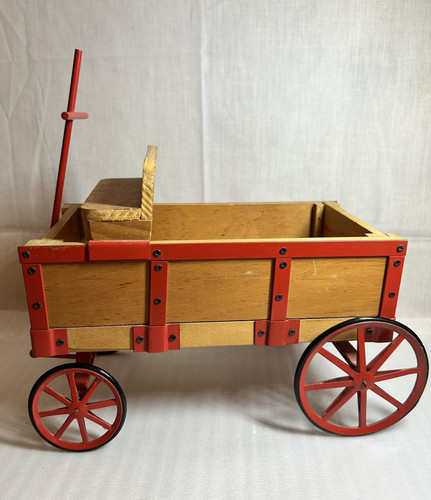Vintage wooden pull wagon - vintage,