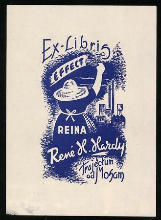Exlibris rené hardy - rené, h.