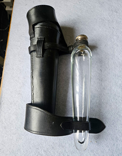 Vintage glass riding flask - glass,