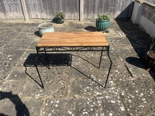 wrought Iron Coffee Table with Oak top