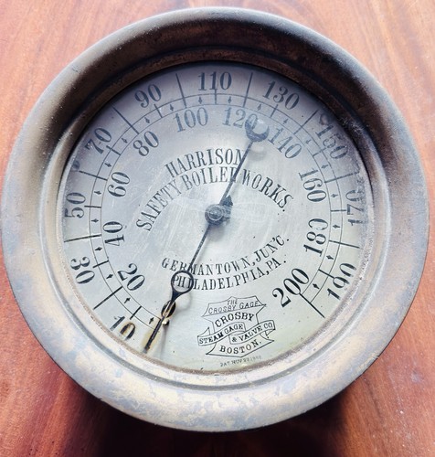 Antique crosby steam pressure - crosby,