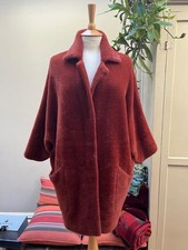 Rust Maison Cinqcent Mohair Effect Teddy over sized  Jacket Coat size Medium