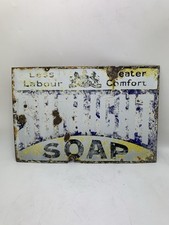 Vintage Original Early 20th Century Enamel Sunlight Soap Sign