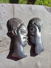 PAIR Hand Carved Ebony African