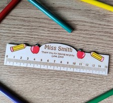 Personalised Wooden Ruler Teacher Gift Nursery School TA