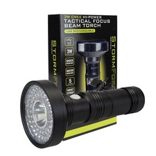 Torch Rechargable 3W Cree Tactical Light USB Water Resistant Chargable Black 3W