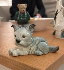 GOEBEL PORCELAIN TERRIER FIGURINE FRENCH BULL TZU DOG  30 118 GRAY West Germany